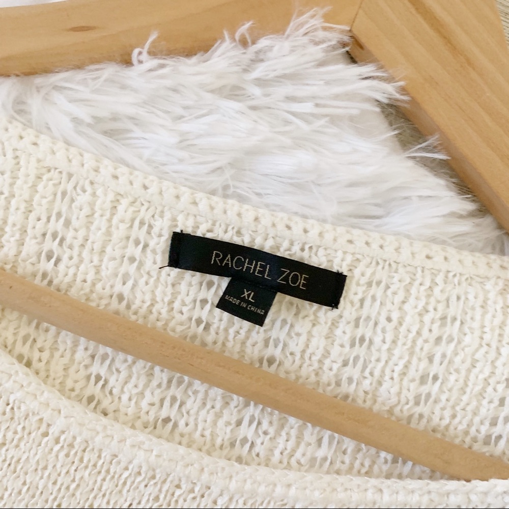 🌟Rachel Zoe White Chunky Open Knit Karla Sweater - Picture 4 of 8